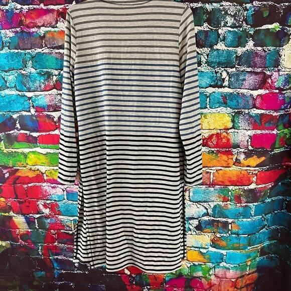 Zenergy Chicos Striped Radley Duster Long Cardigan Size 1 Pockets  Medium - Picture 7 of 7